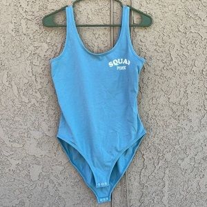 Pink Victoria Secret Bodysuit Sz M Teal SQUAD Hot Girl Summer